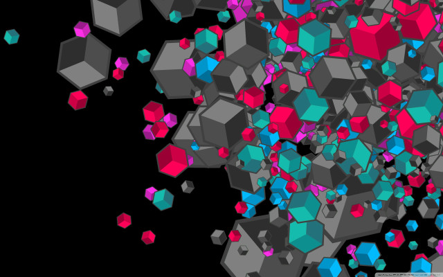 Cubes flying pattern colors shapes free wallpaper for desktop - medium preview image