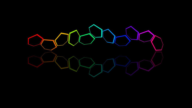 Rainbow hexagonal structure black background free wallpaper for desktop - medium preview image