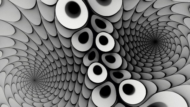 Spiral black white circles design free wallpaper for desktop - medium preview image