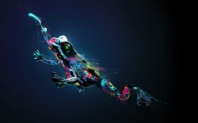 Colorful lizard psychedelic airbrush glowing free wallpaper for desktop - medium preview image