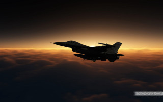 Jet sunset clouds flying sky - a sun setting behind free wallpaper