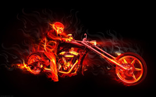 Motorcycle flames dark sky black - cool free wallpaper