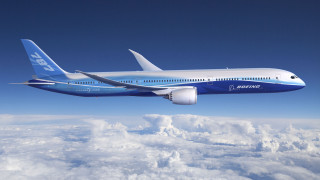 Large jetliner blue sky clouds 6 - below free wallpaper