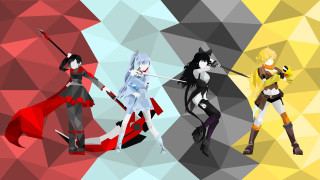 Anime characters group colorful low - low free wallpaper