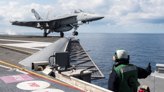 Fighter jet takeoff aircraft carrier 2 - the deck free wallpaper