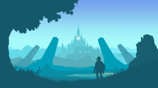 Person castle light shadow ground - game art free wallpaper