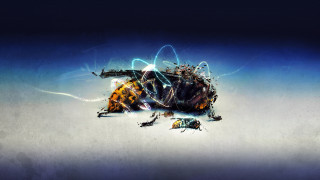 Spider wires biopunk generative concept - wire free wallpaper for desktop