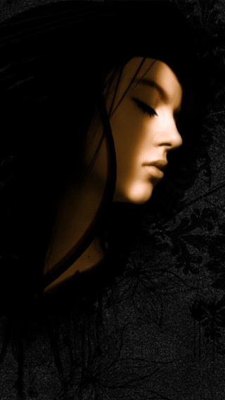 Woman face eyes closed hair - deep free wallpaper for mobile