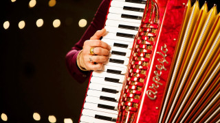 Person holding red accordion black - auseklis ozol free wallpaper