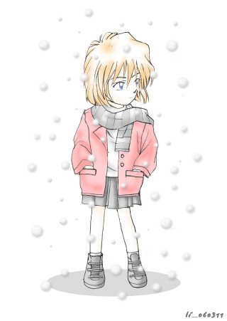 Girl pink coat snow ayako - winter free wallpaper for mobile