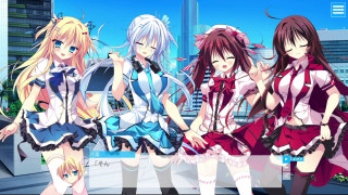 Anime girls city skyline tall - a group of anime girls free wallpaper