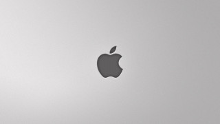 Apple logo laptop minimalism blackwhite - free technology wallpaper for desktop