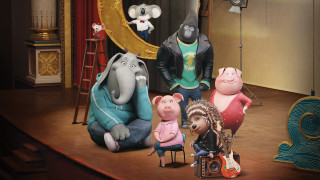 Cartoon characters stage mirror cameraman - free happy birthday wallpaper