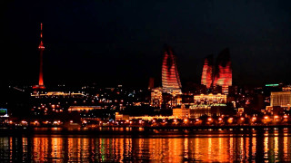 City skyline night reflection water 6 - a reflection free wallpaper