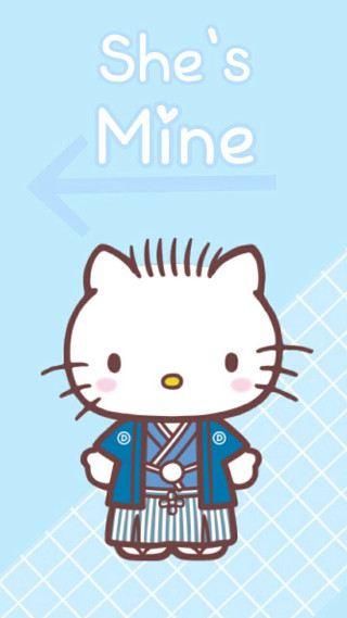 Hello kitty blue background white - a blue jacket free wallpaper for mobile