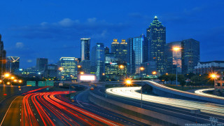City skyline night lights bridge 3 - dr. atl free wallpaper