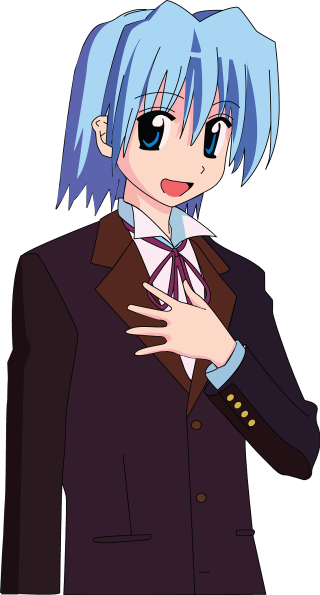 Bluehair purplejacket animegirl smiling schooluniform - blue hair free wallpaper for mobile