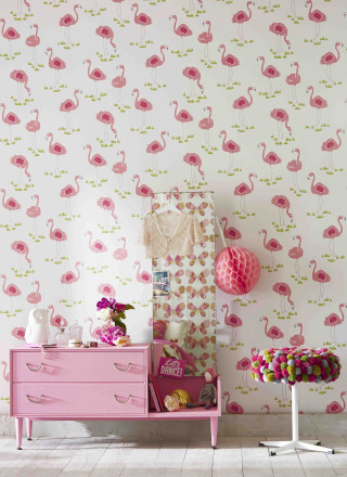 Pink dresser flamingo wallpaper kitsch - lush free wallpaper for mobile