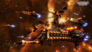 Space station small ships stars - warhammer free wallpaper