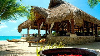 Tiki hut beach fire pit - carl critchlow free wallpaper for desktop