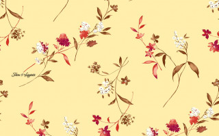 Yellow background flowers leaves bunch 2 - fine foliage lace free wallpaper for desktop