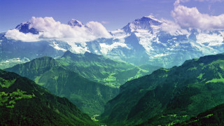 Mountain range green clouds sky - carl hoppe free wallpaper
