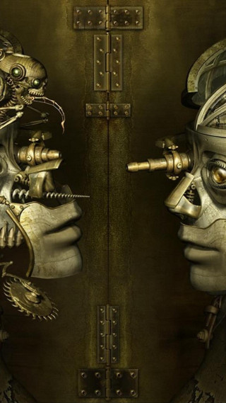 Masked automatistes biomechanical cyberpunk android - cyberpunk art free wallpaper for mobile