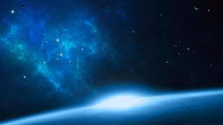 Blue planet stars bright light - a bright light in the middle of it free wallpaper