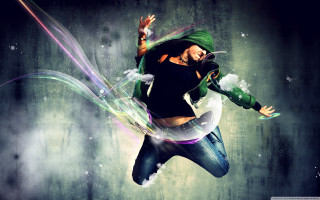Man flying green hoodie green 2 - energetic free wallpaper