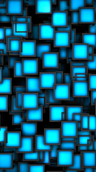 Blue background squares rectangles pattern 2 - square and rectangles free wallpaper