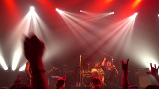 Stage hands up celebration group - biomechanical free wallpaper