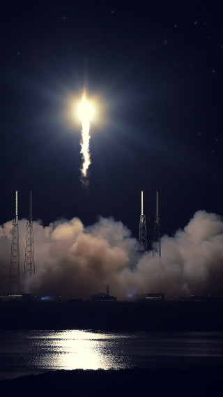 Rocket launch smoke bright light 3 - a bright light free wallpaper for mobile