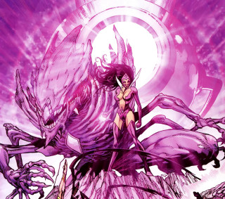 Woman purple dress demon sword - a demon free wallpaper for tablet