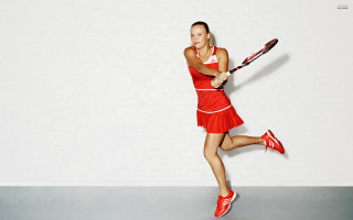 Woman red dress tennis white - athletic free wallpaper