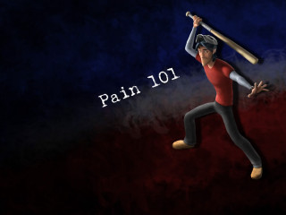 Man holding baseball bat pain - it in front free wallpaper