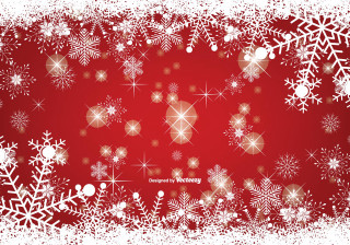 Red white christmas background snowflakes 3 - naive free wallpaper