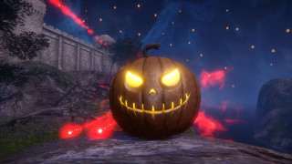 Pumpkin glowing eyes rock dark - sots art free wallpaper
