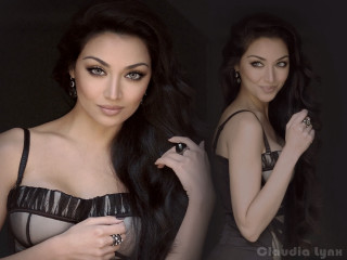 Woman black dress posing hands 22 - free vintage wallpaper for desktop