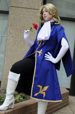 Woman blue costume white boots - rococo free wallpaper for mobile