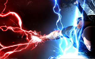 Man kicking lightning bolt red - lightning free wallpaper