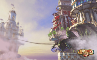 Man suit holding rope building - steampunk free wallpaper for desktop