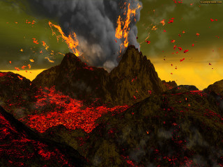 Volcano lava dark sky clouds - a dark sky free wallpaper