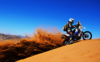 Dirtbike desert sand hill blue - sandy free wallpaper