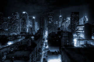 City night lights dark cloudy - the city free wallpaper