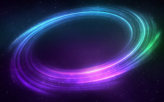 Neon lights starry sky space - a blue circle free wallpaper