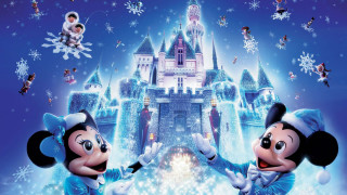 Mickey mouse couple castle snowflakes - a castle free wallpaper