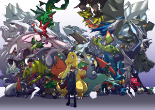 Pokemon group epic assemblage colorful - a group together free wallpaper