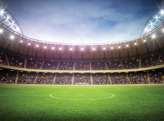 Soccer stadium green field sky - the field free wallpaper