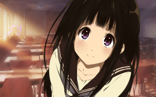 Girl long hair big eyes - a classroom free wallpaper