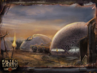 Futuristic city domes fireplace painting - a futuristic city free wallpaper